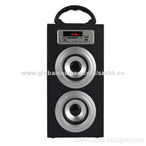 Wooden Case Outdoor Bluetooth Speaker with Microphone, Can Make Customers' Design
